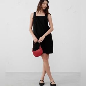 NWT Banana Republic Black Eyelet Shift Mini Dress, Sleeveless, Square Neckline,S
